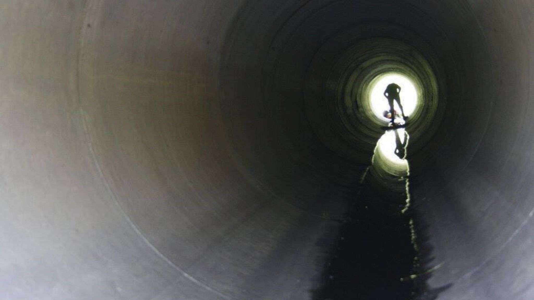 Drainage tunnel beneath one of the main highways in Hungary