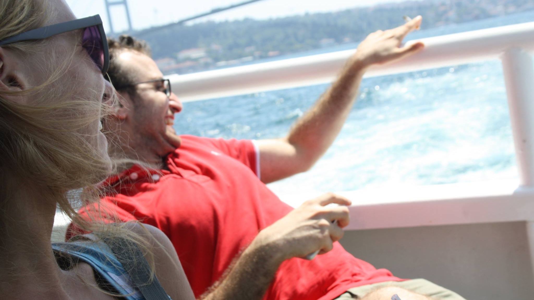 Kamile and Yavuz, on the Bosphorus Tour