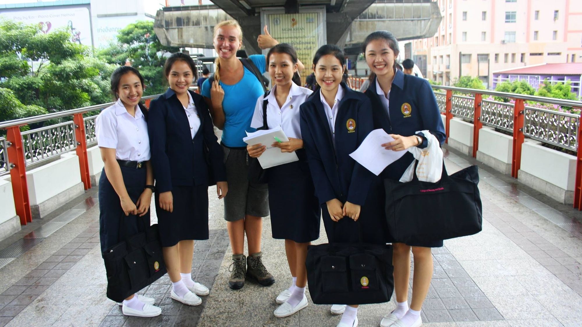 Meeting local students
