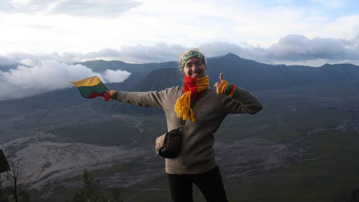 Kamile by the Mount Bromo (the one releasing all the fumes) [1/3]