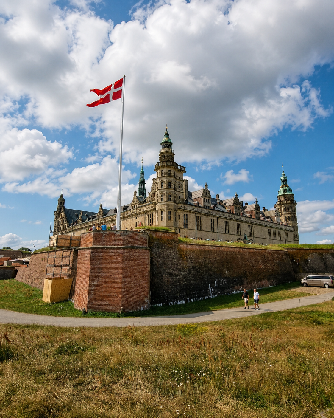 The first view of Kronborg from Helsingør harbour