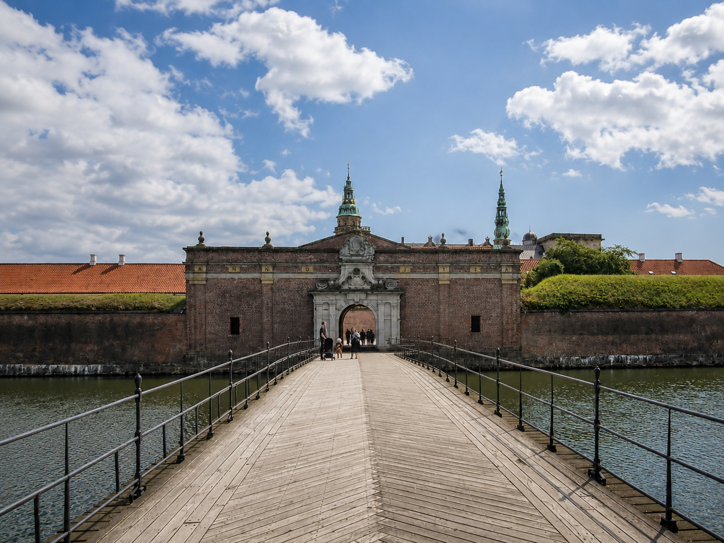 Approaching the walls and entrance of Kronborg