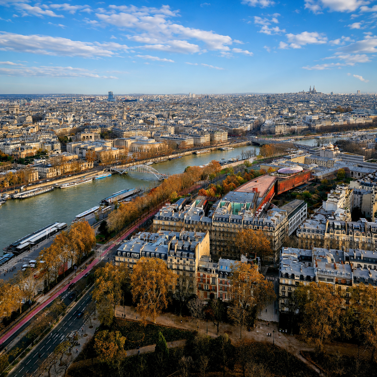 From above, the Seine became the organising line of a city that usually reveals itself only one street at a time.