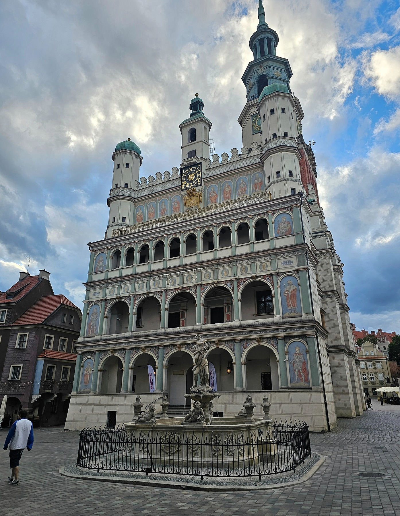 Grey weather made the colours around the Old Market Square appear even stronger.