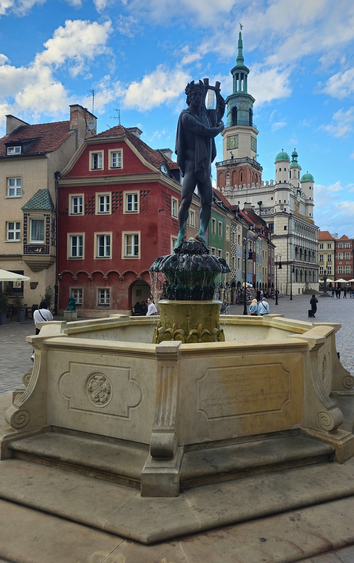 Apollo and his lyre provided a conveniently musical detail in the Old Market Square.
