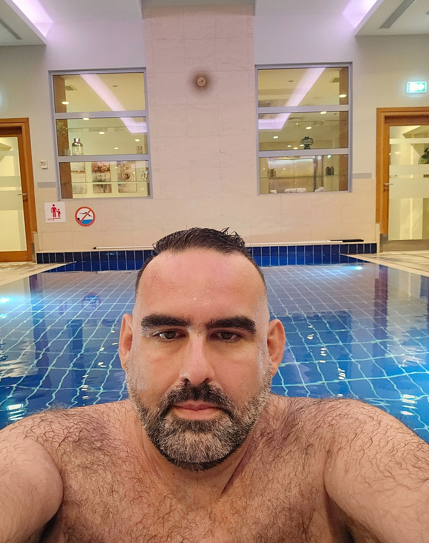 After Vivaldi, synthesiser and breakdance, the evening ended in an almost empty hotel pool.