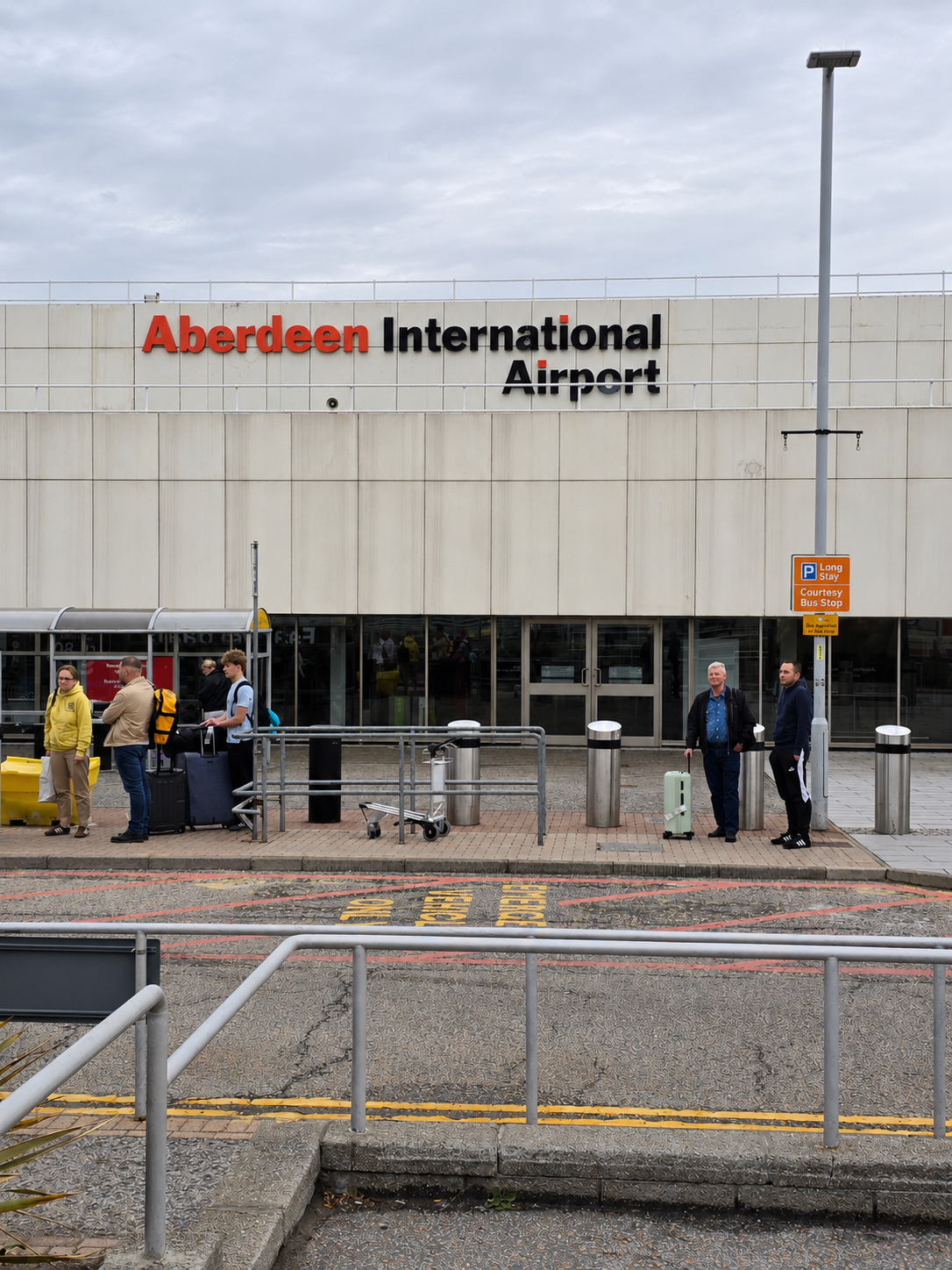 Aberdeen Airport in the early morning, just before I boarded the Ember bus to Balmoral.
