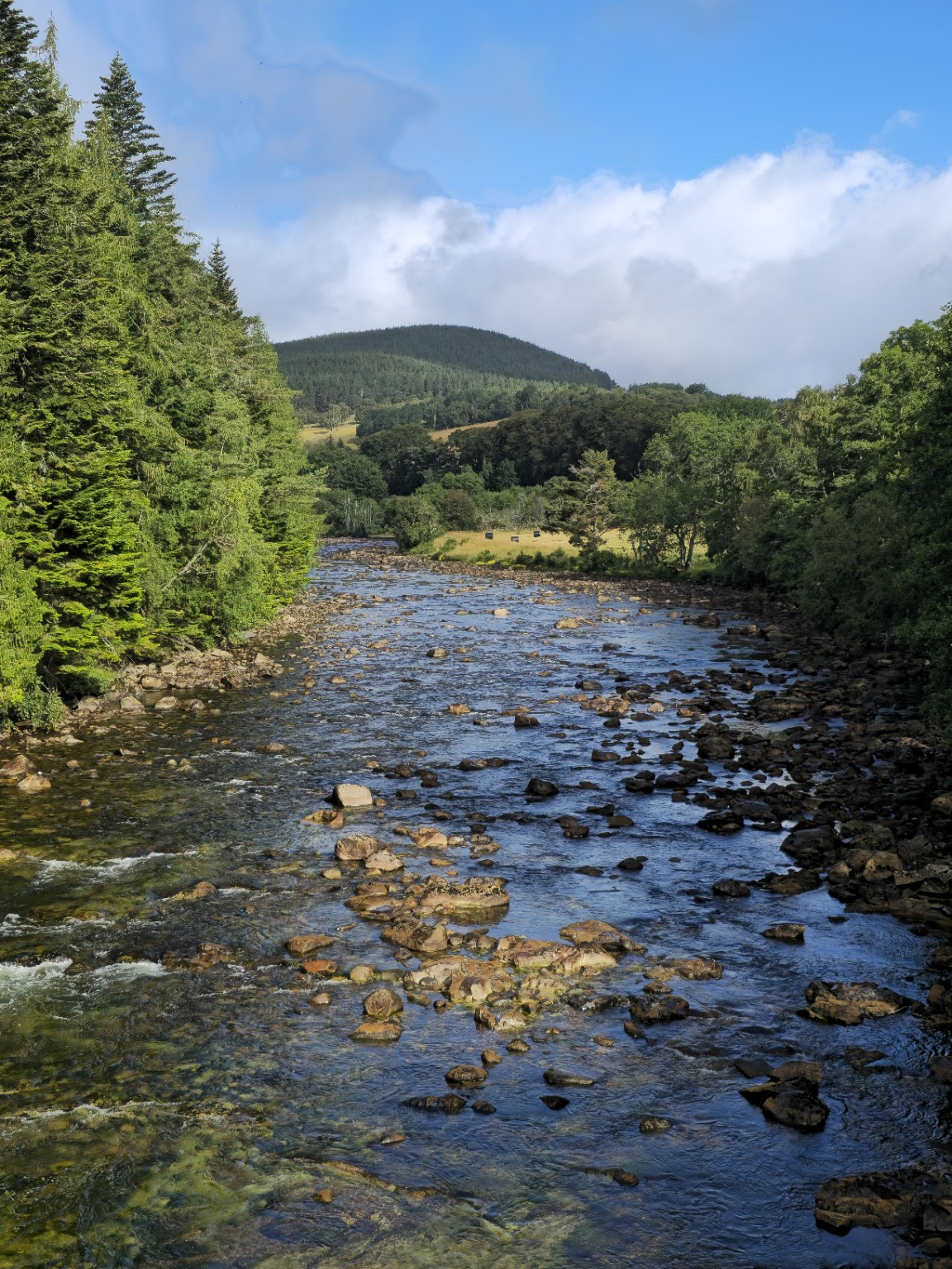 The River Dee near Crathie, before Balmoral opened to visitors.