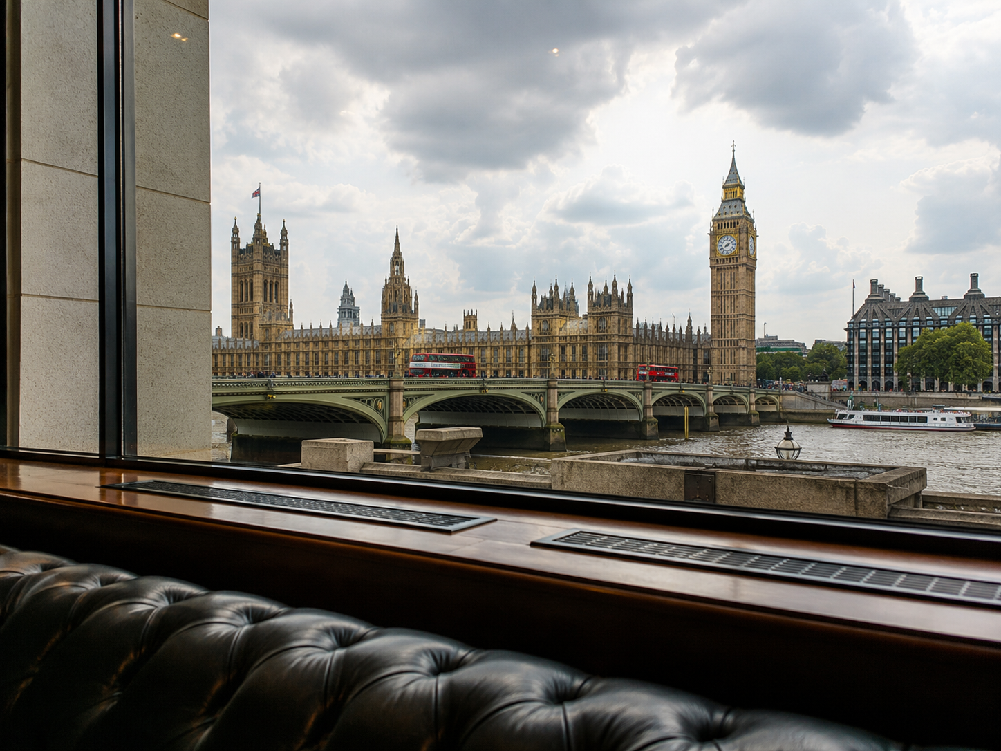 Westminster from Gillray’s Bar—the sort of London view that survives being a cliché.