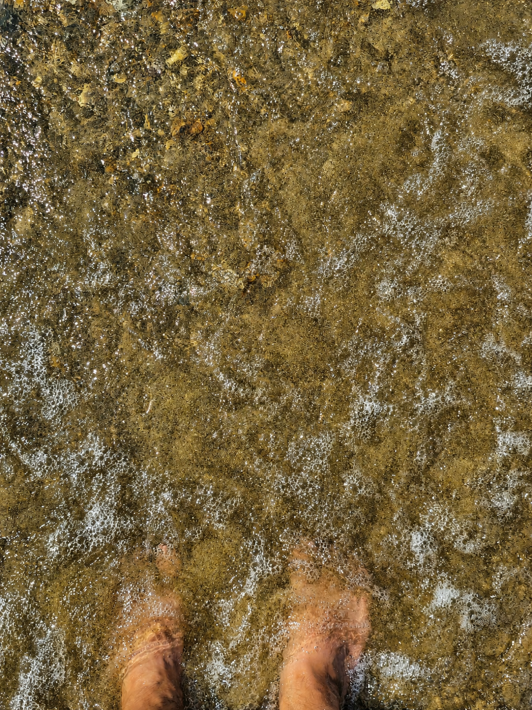 The English seaside, stripped to its essentials: pale sand, small waves, and water cool enough to make the point immediately.