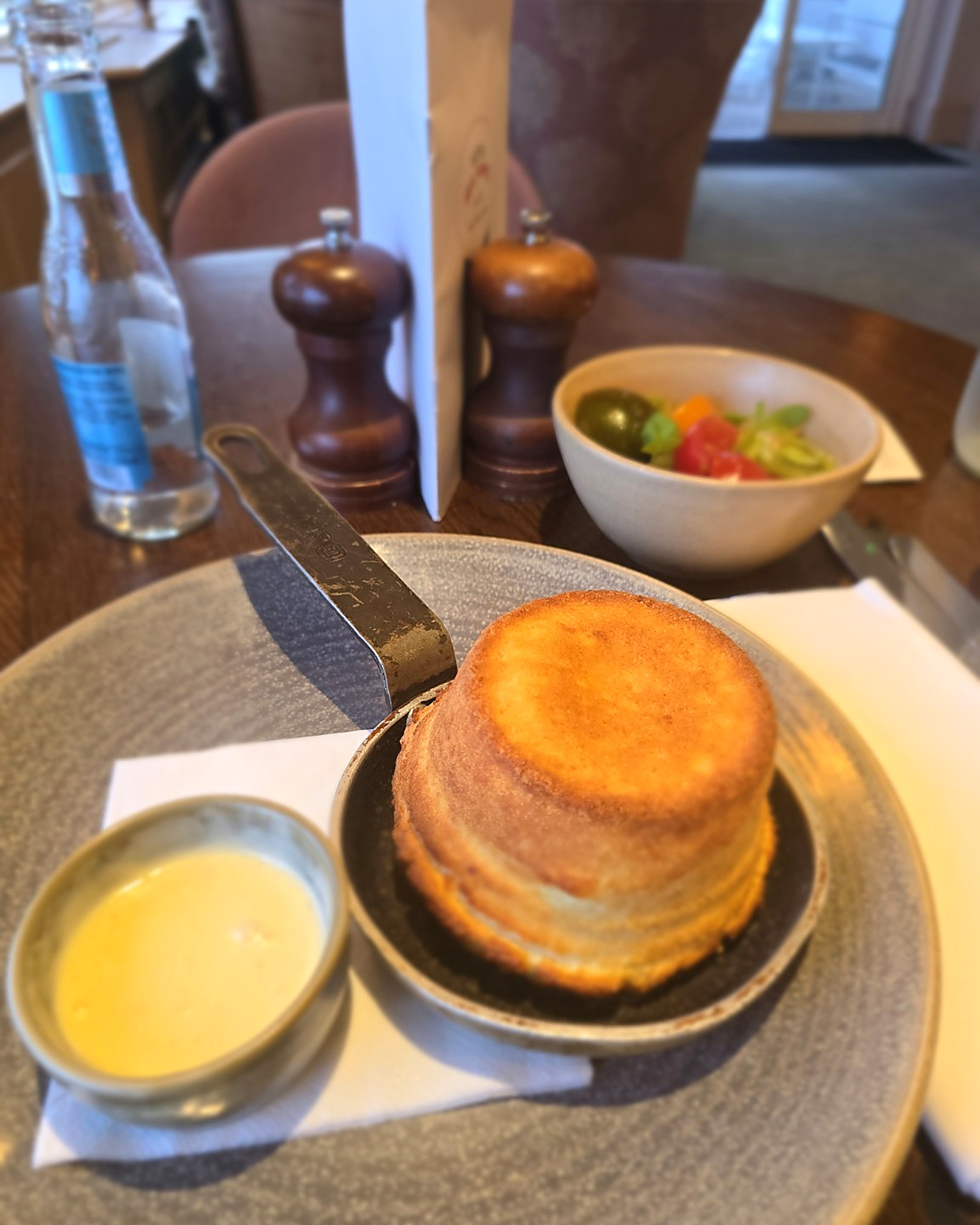 The twice-baked cheese soufflé came with heritage tomatoes from the Isle of Wight—a small but particularly appropriate connection to my earlier travels along the south coast.