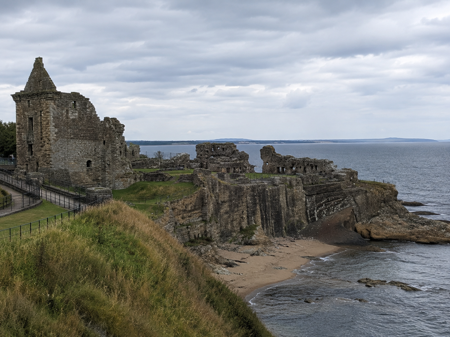 St Andrews Castle above the North Sea, its ruined walls still clinging to the coast where medieval bishops once ruled.