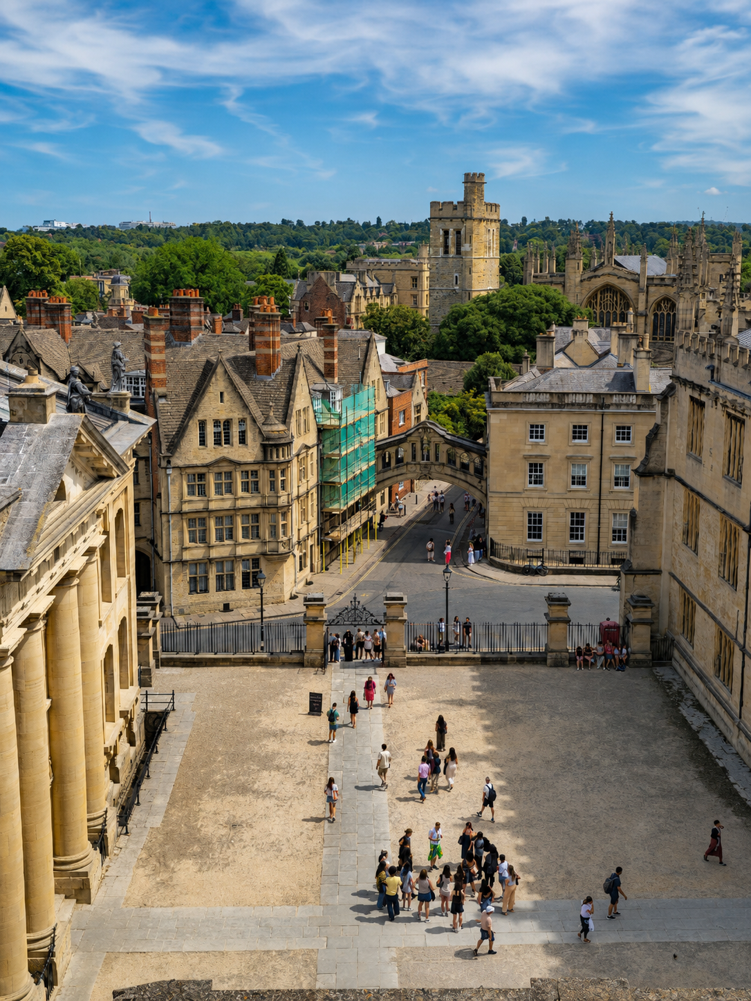 The Bridge of Sighs within Oxford’s dense academic landscape—more Venetian in name than design, and naturally improved by several implausible stories.