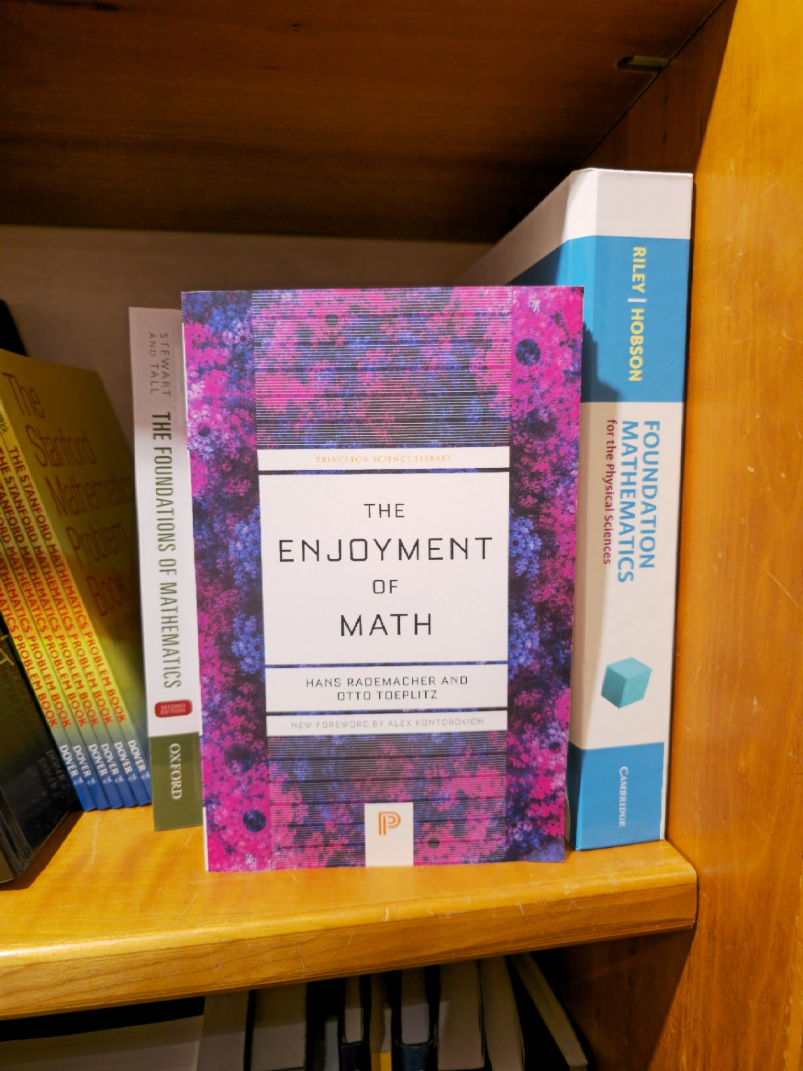 The mathematics shelves offered a confident promise: enjoyment was apparently available in paperback.