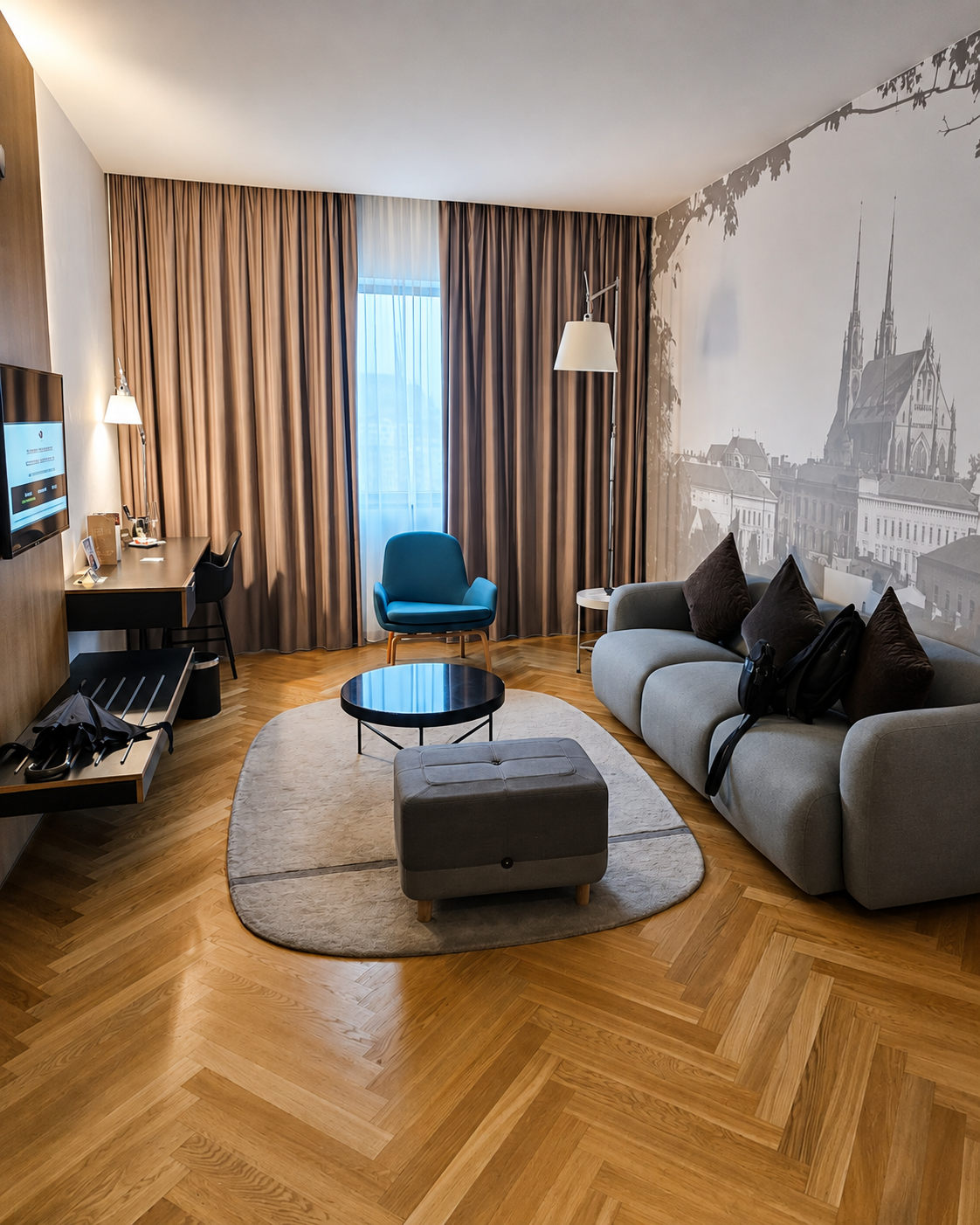 The Courtyard Brno upgrade — a remarkably comfortable reward for an itinerary already dismantled by the weather.