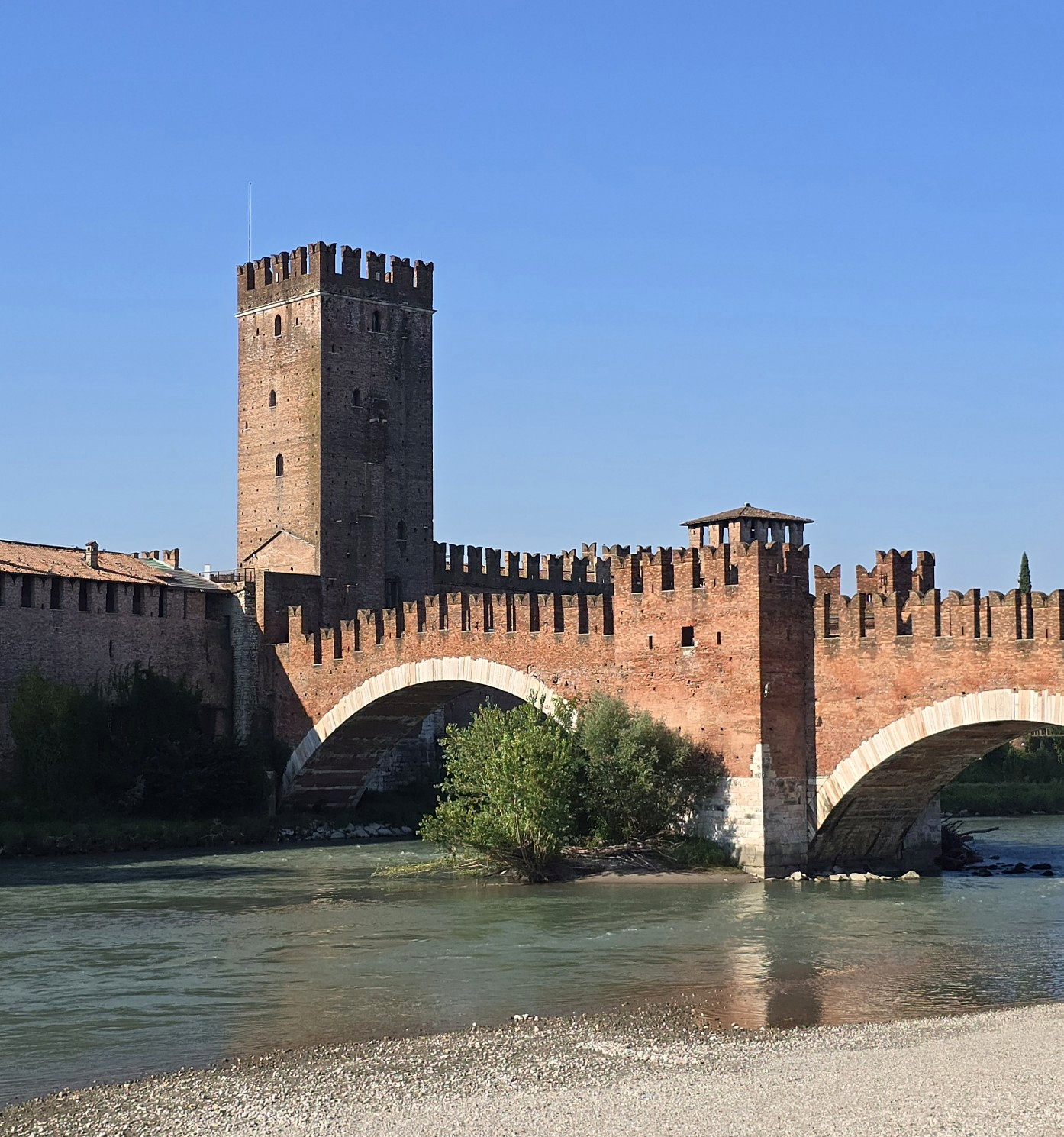 Ponte Scaligero across the Adige — a brief reminder that Verona existed beyond the Arena.
