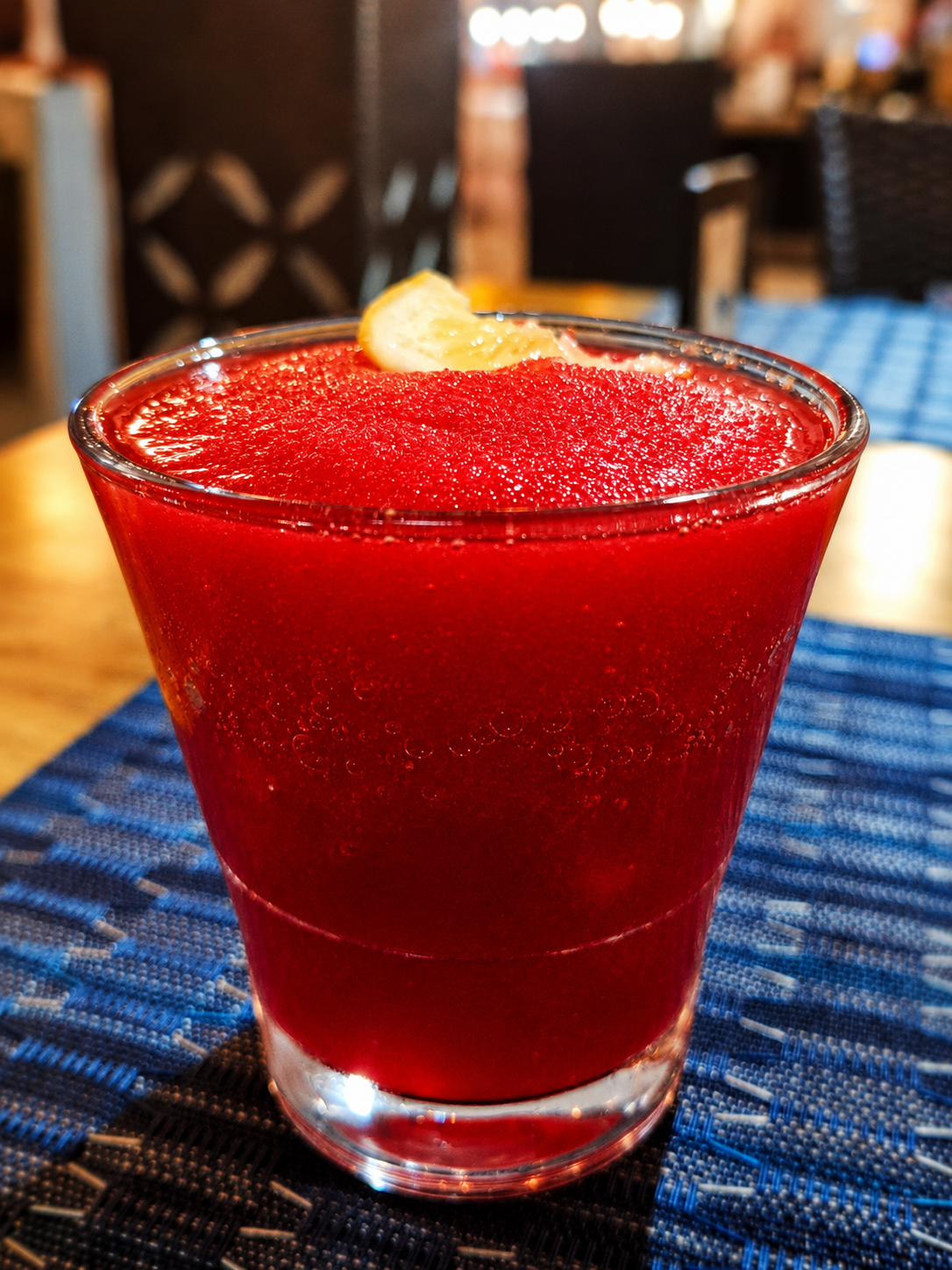 Frozen daiquiris at Captain’s Bistro, continuing the weekend’s refusal to use natural colours.