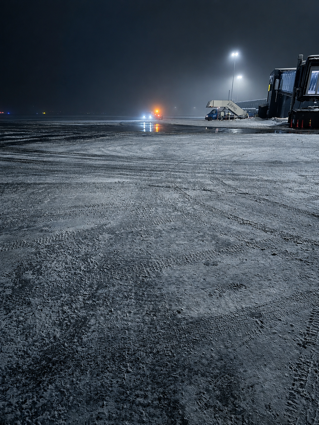 The frozen tarmac at Rovaniemi Airport skipped the welcome drink and went straight to cryogenic treatment.