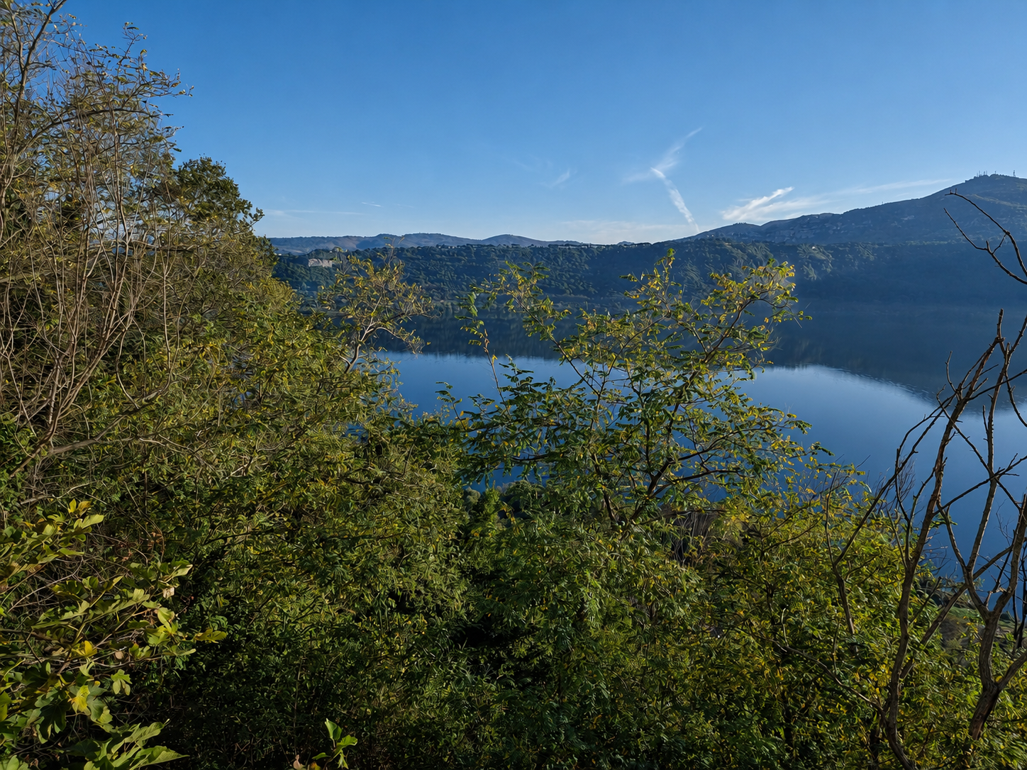 Lake Albano below Castel Gandolfo, before the climb to the papal retreat began.