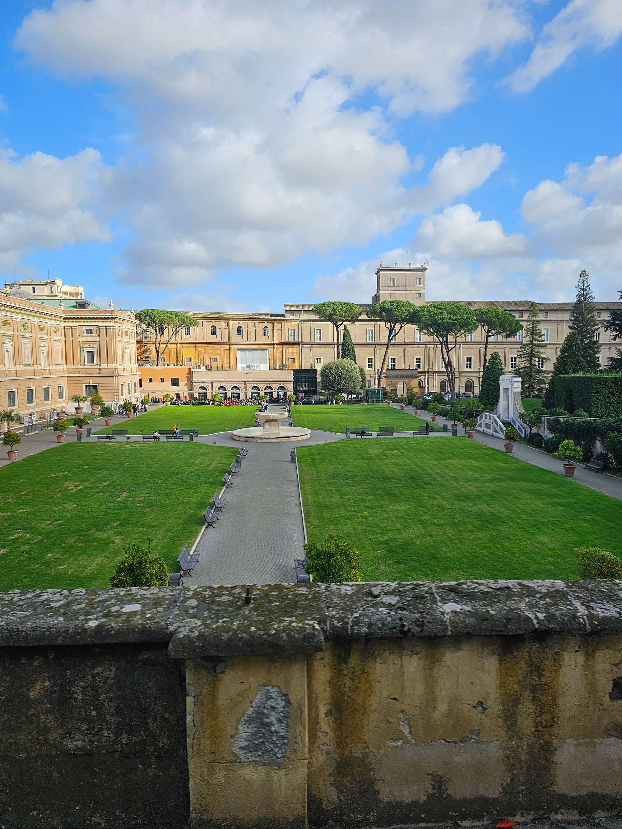 Entering the garden complex behind the Vatican Museums.