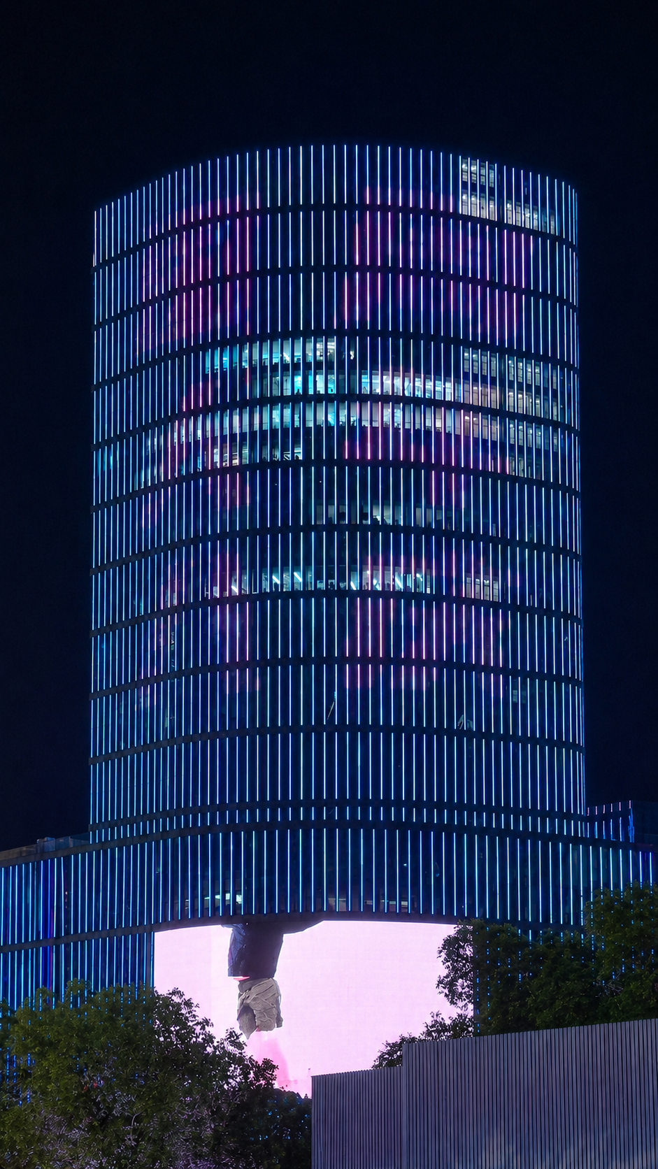 Some buildings contribute politely to a skyline. GDA Plaza preferred to take over the night.