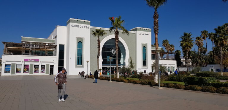 Fes railway station — where I discovered that travelling across Morocco by train would be considerably easier than I had expected.
