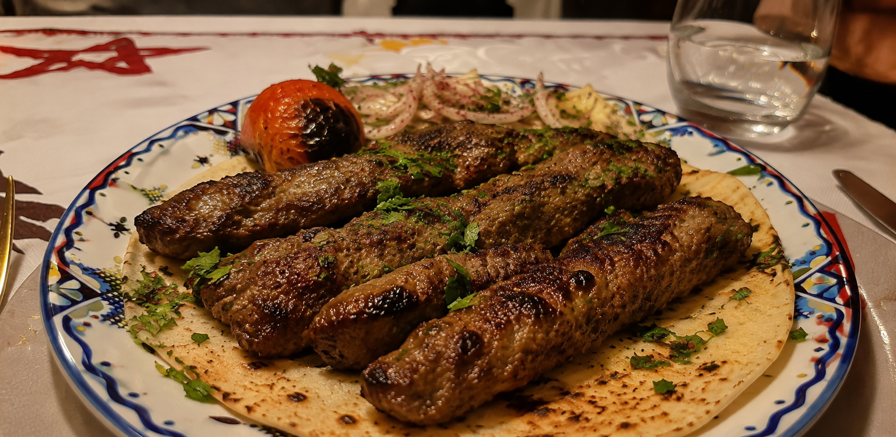 Lebanese kebab at the Marriott — the dinner that finally convinced me to stop forcing culinary authenticity just because I was in Morocco.