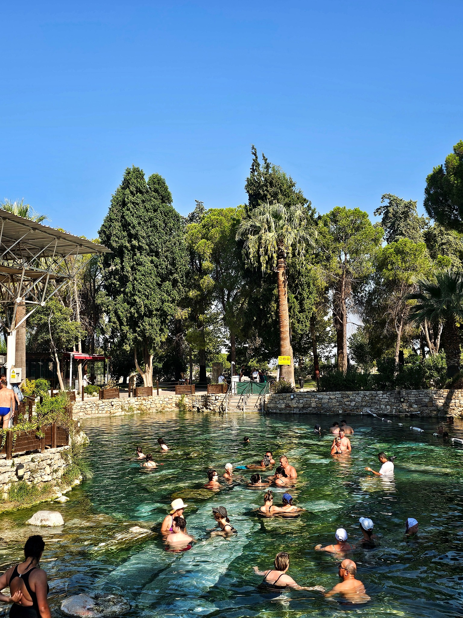 The Antique Pool at Hierapolis — attractive, historic and far too crowded to provide the kind of swim I had imagined.