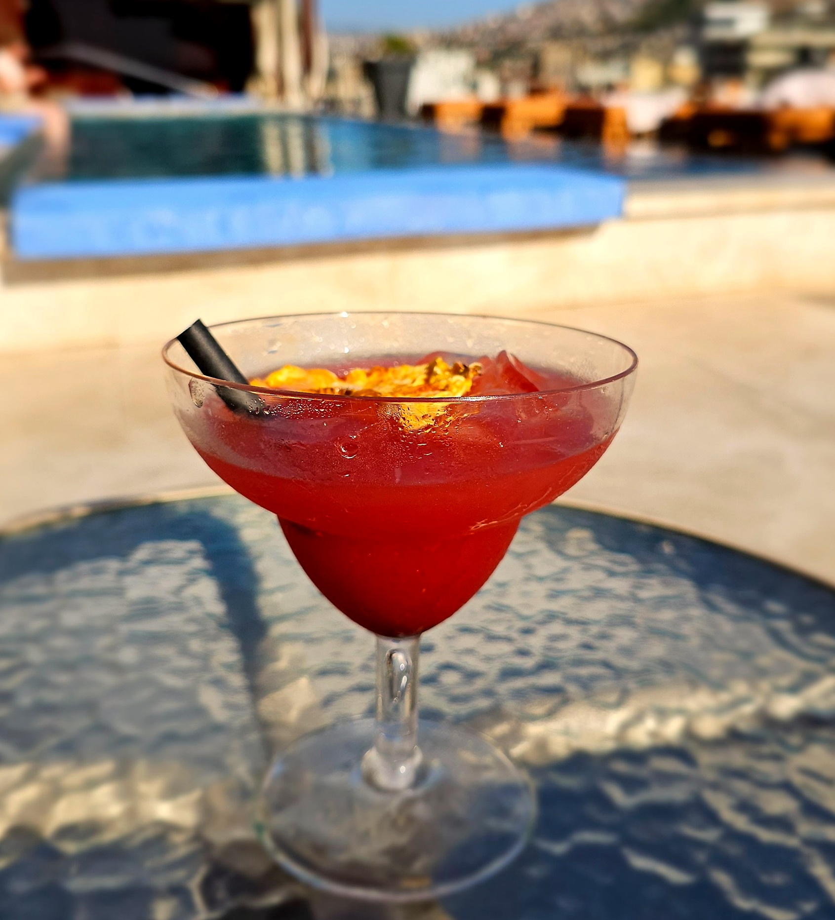 Back in İzmir after Pamukkale — at this point the rooftop cocktail was not laziness but recovery strategy.