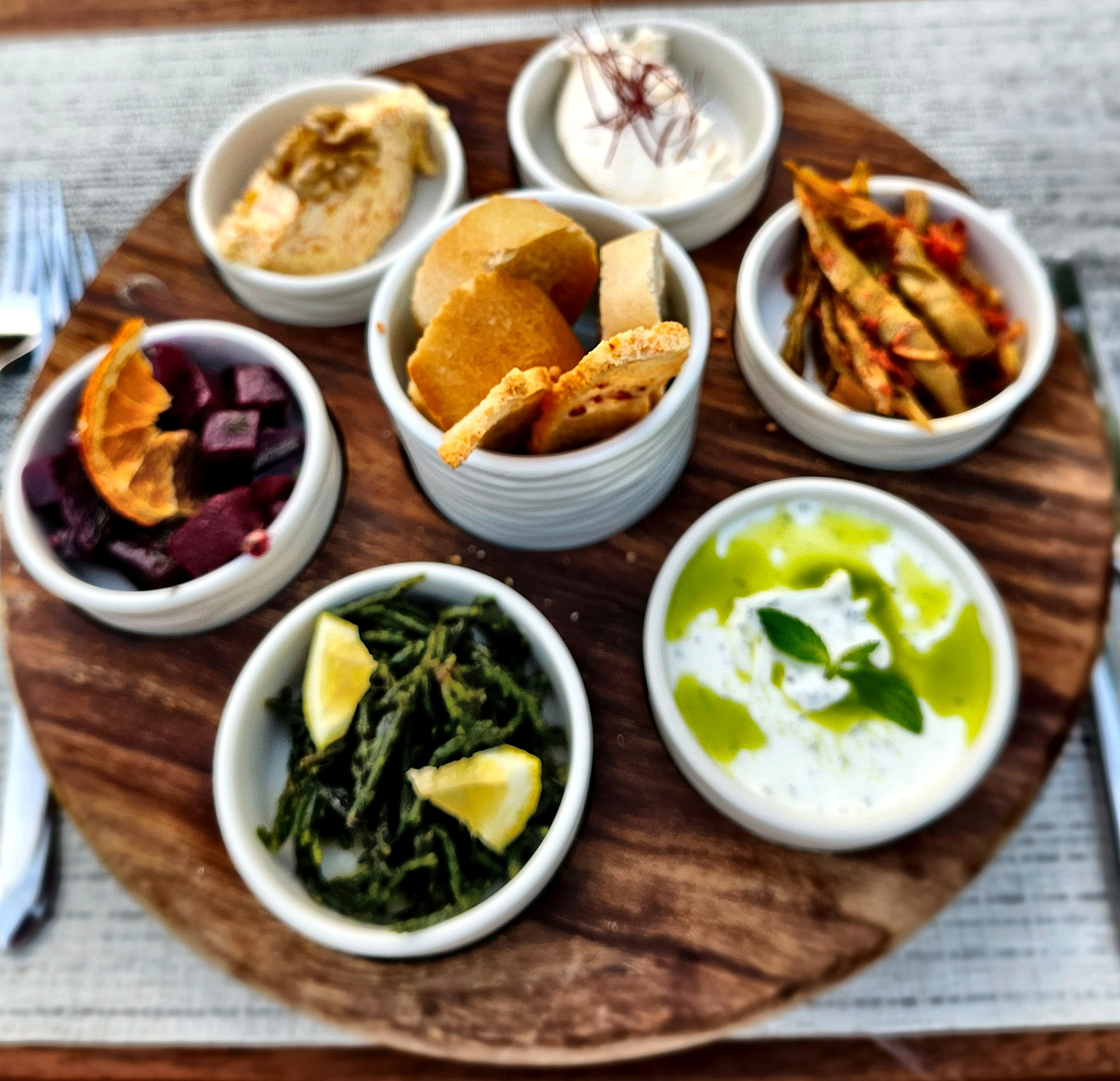 Dinner at Reges — unmistakably Aegean, with the culinary border between Turkey and Greece considerably less obvious than the political one.