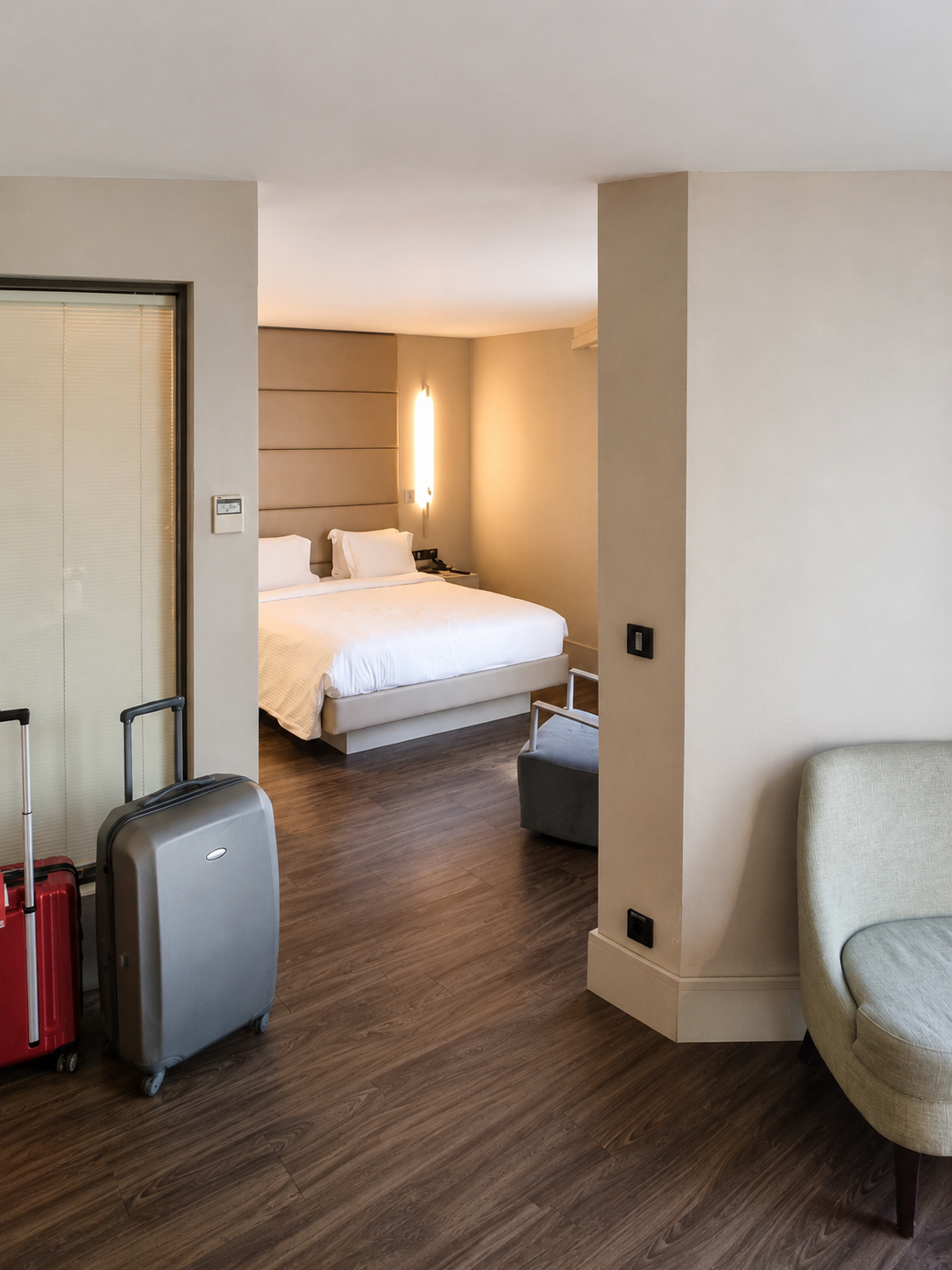 The upgrade was considerably more generous than expected — a genuinely large suite with separate sleeping and living areas for what I remember being around 10,000 Bonvoy points.