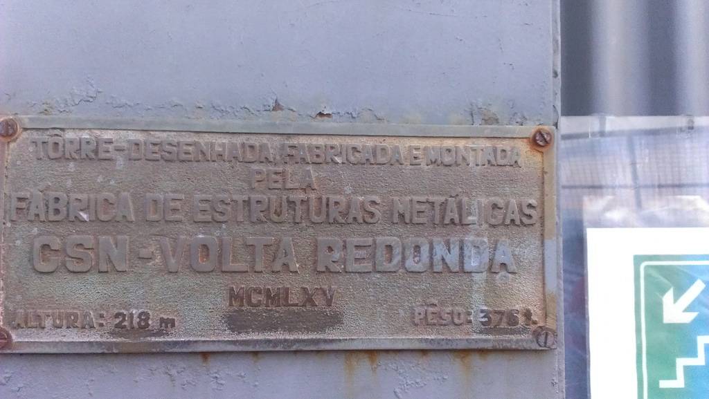 Commemorative plaque of the Brasilia TV tower - Photo taken by myself.