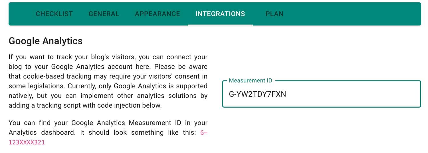 Integrate Google Analytics in the TravelFeed hosting dashboard