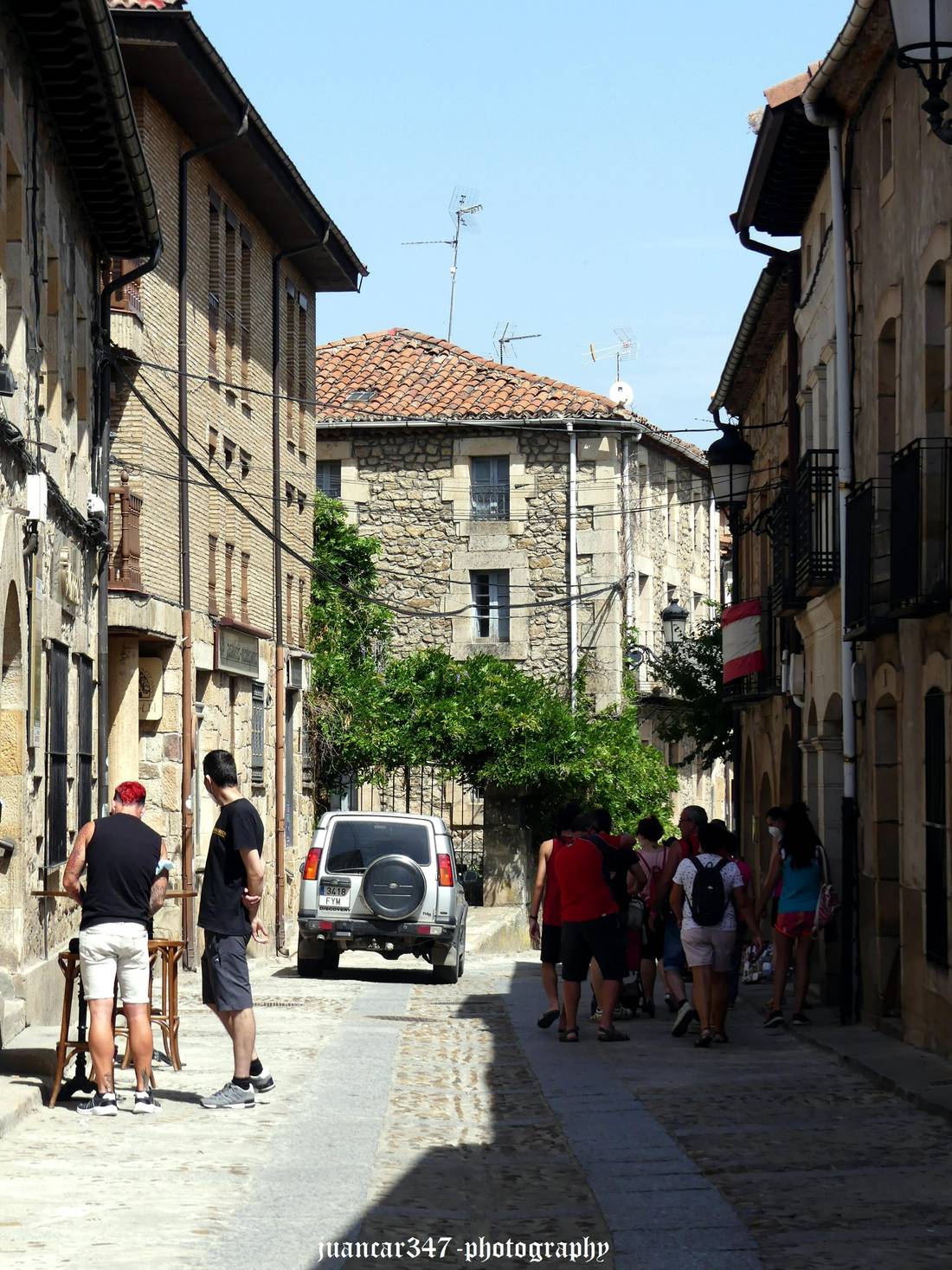 Old lively streets in summer