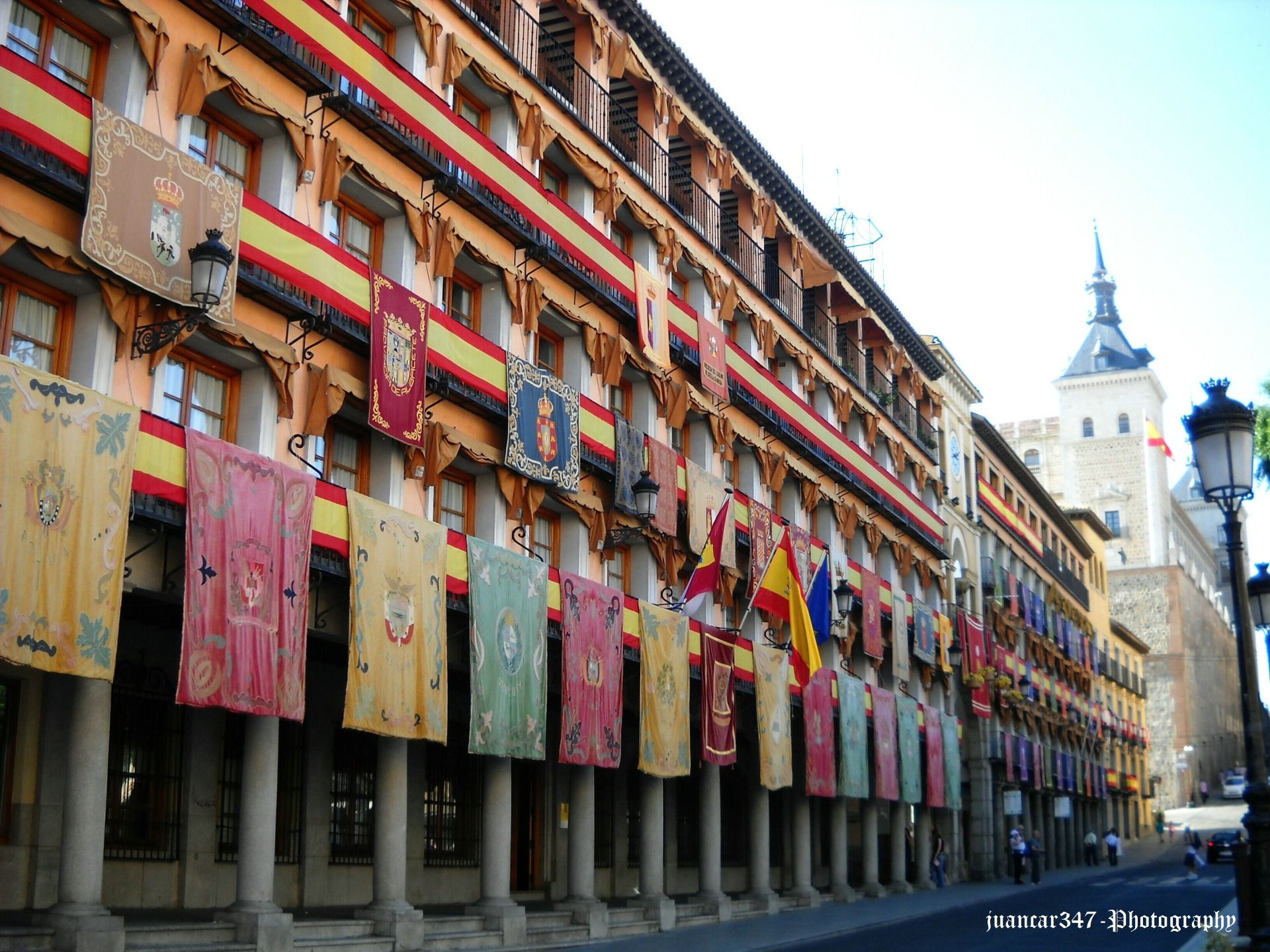 In June, the houses of Toledo are decked out for Corpus Christi