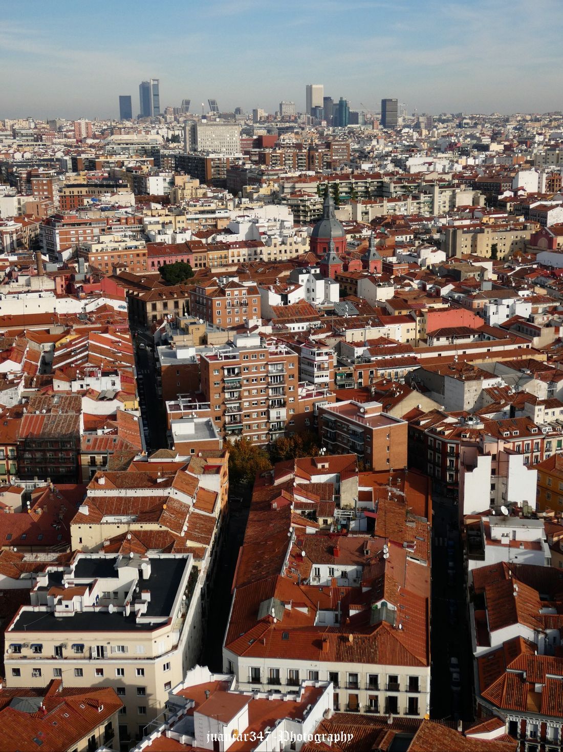 In the background the famous KIO Towers, on the Paseo de la Castellana