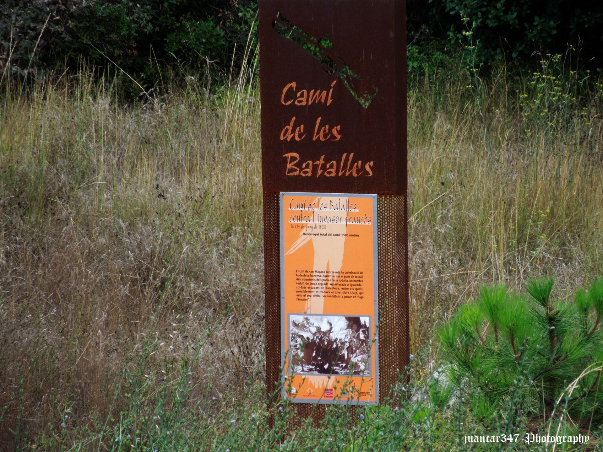 Camí de les Batalles, cartel informativo