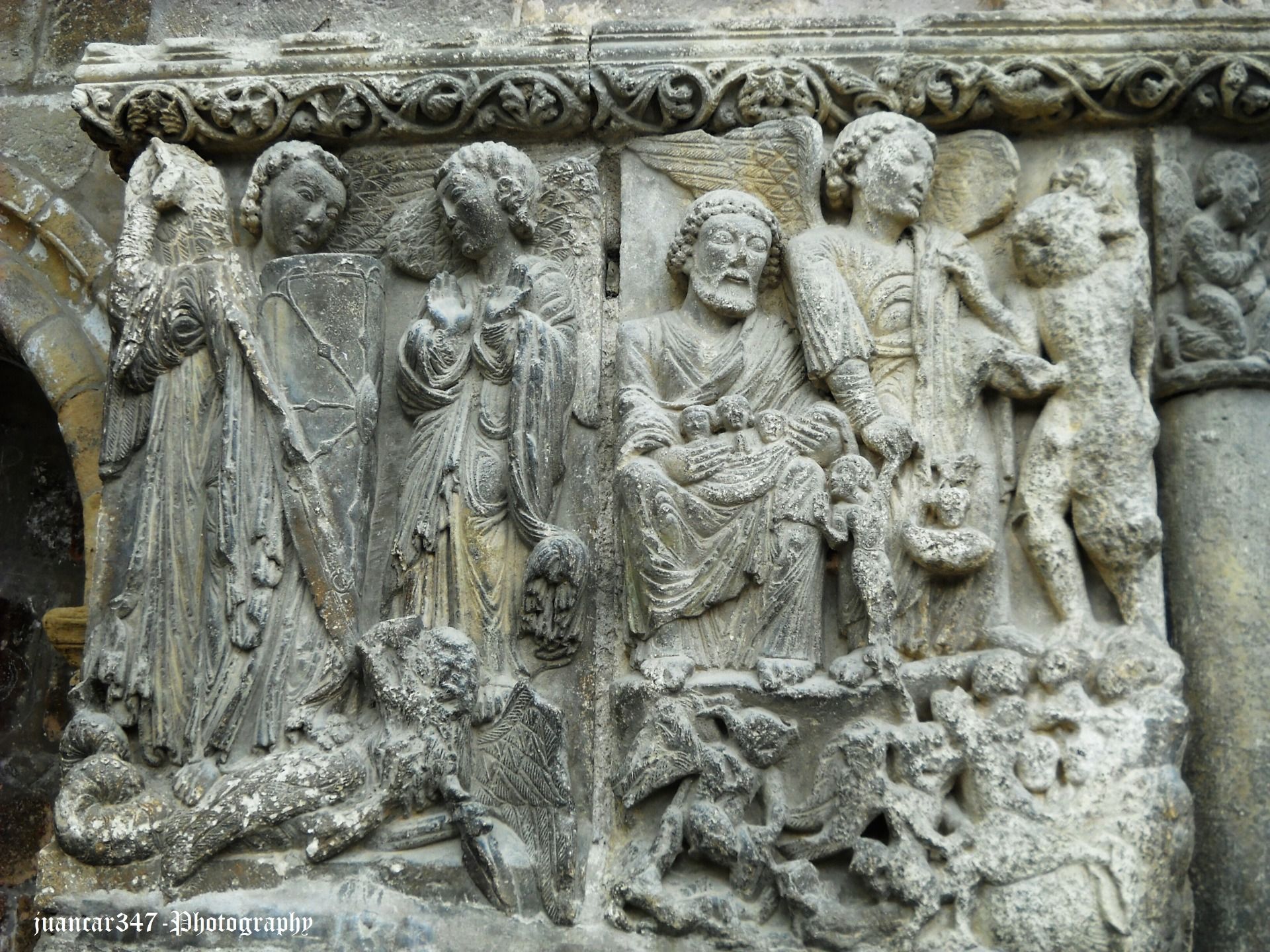 Two scenes with Saint Michael: fight with the Dragon and Psychostasis or Weighing of Souls