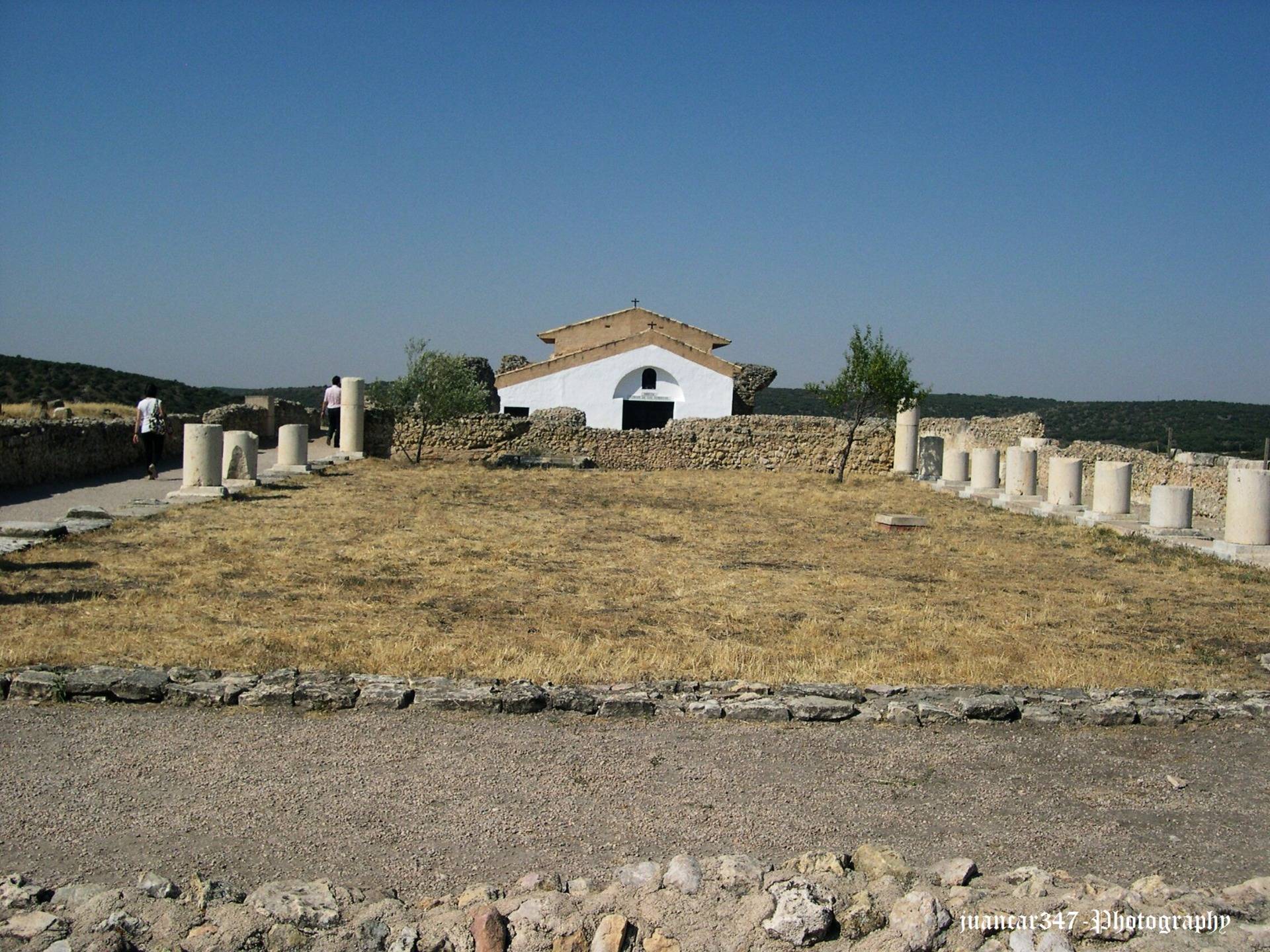 Ruins of the Baths and Christian hermitage in the background
