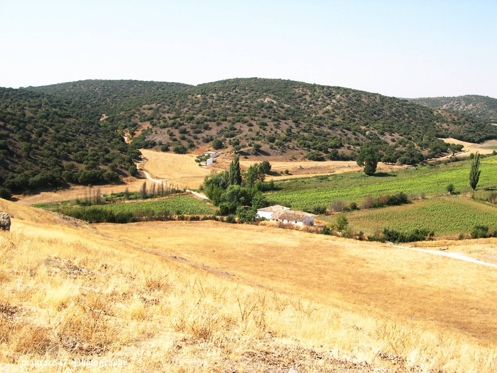 Panoramic view of some houses in Saelices