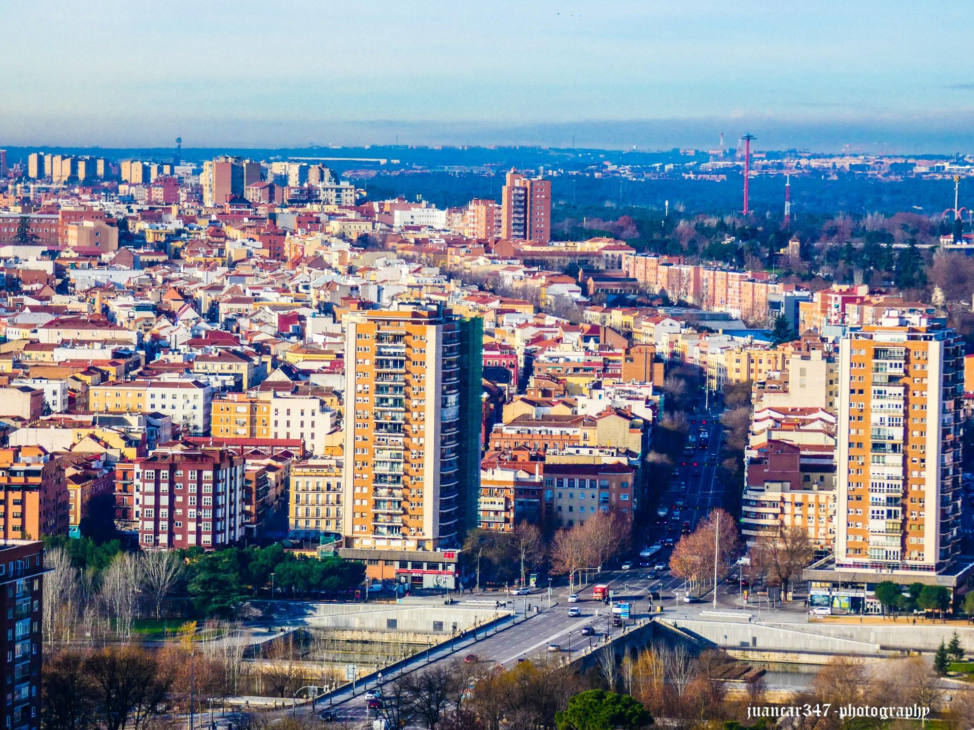 A view of Madrid from the dome of the Almudena Cathedral
