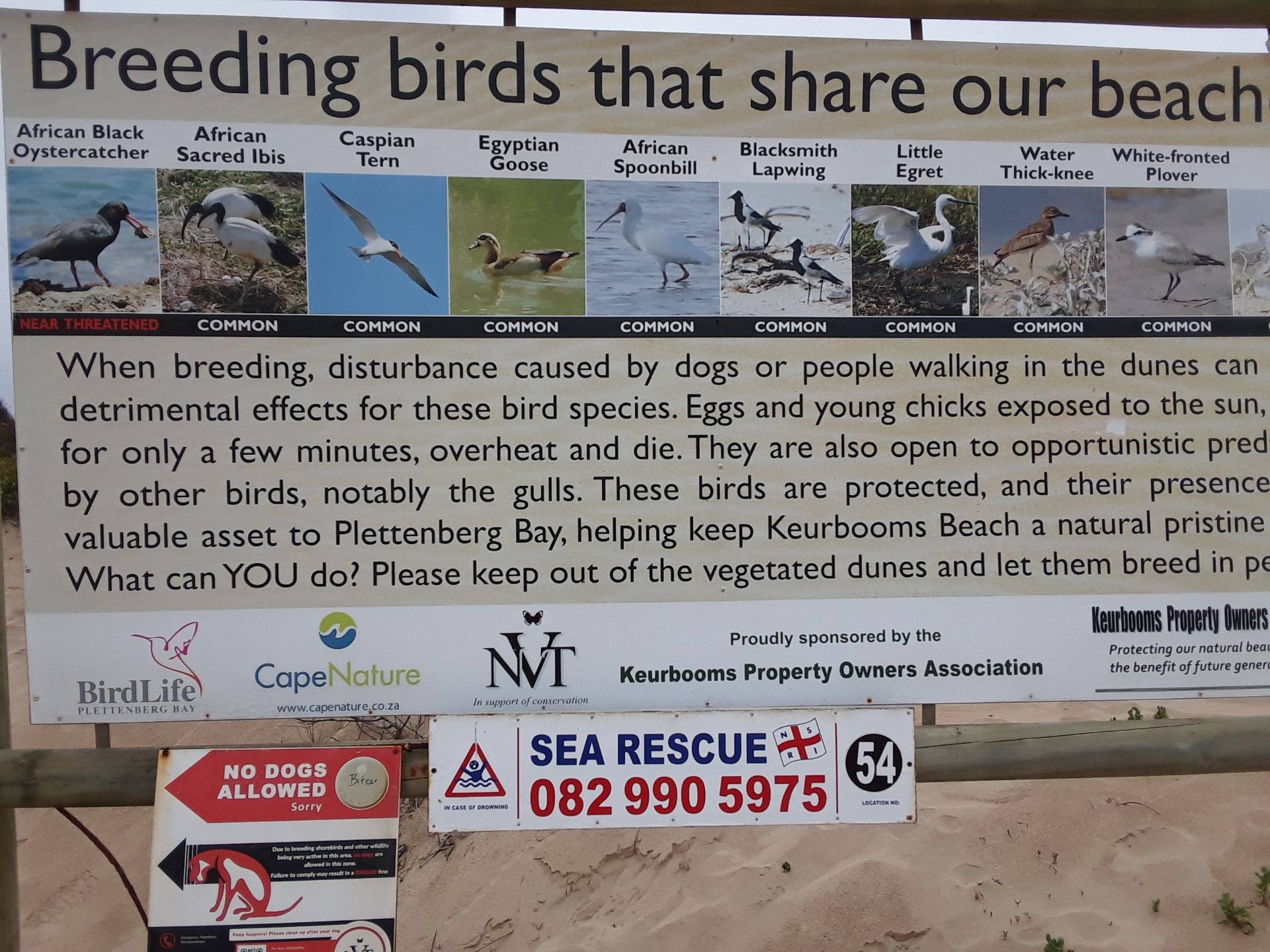 Local sign board educating us on the bird life