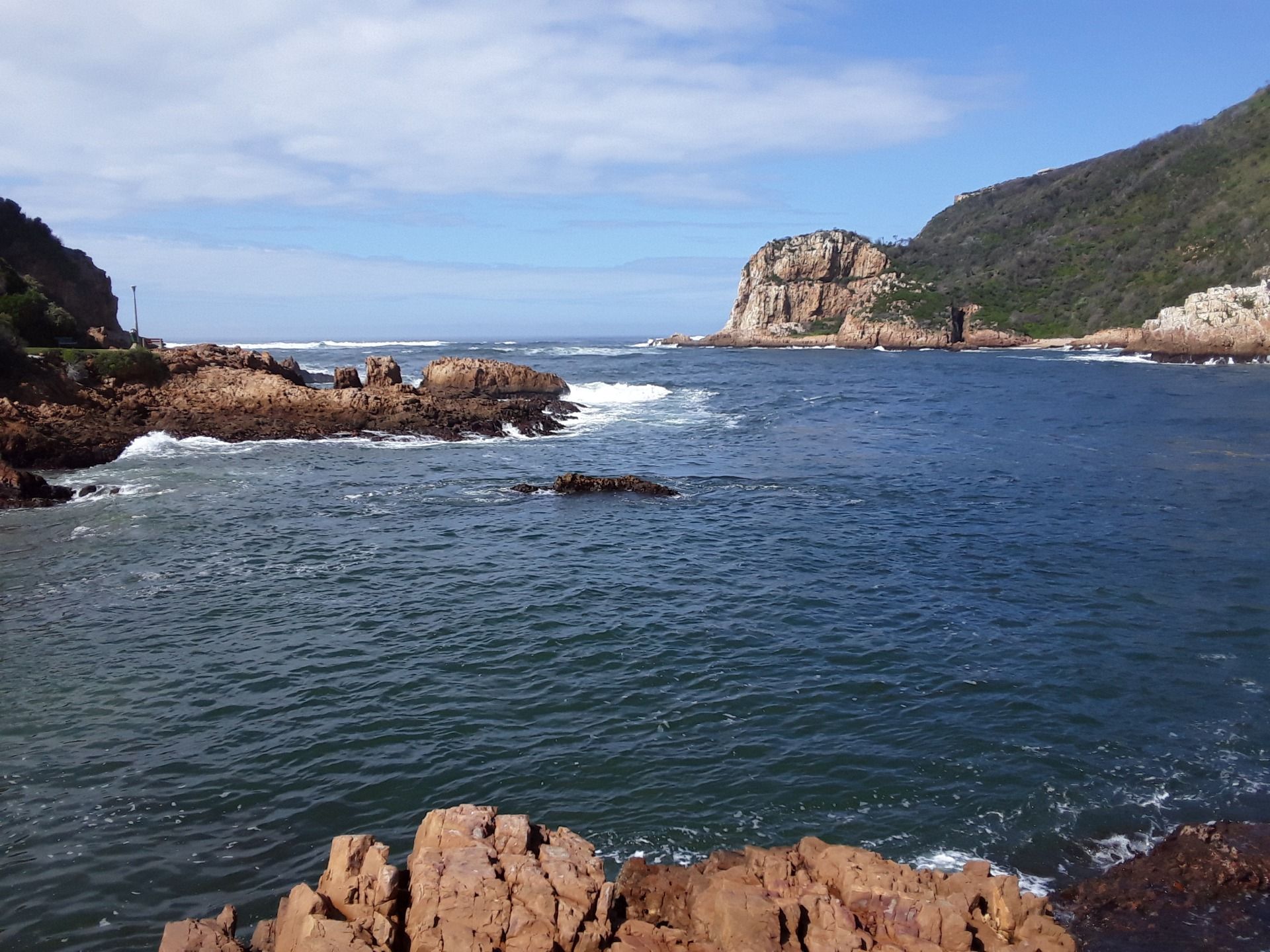 The Knysna Heads seen from the shoreline