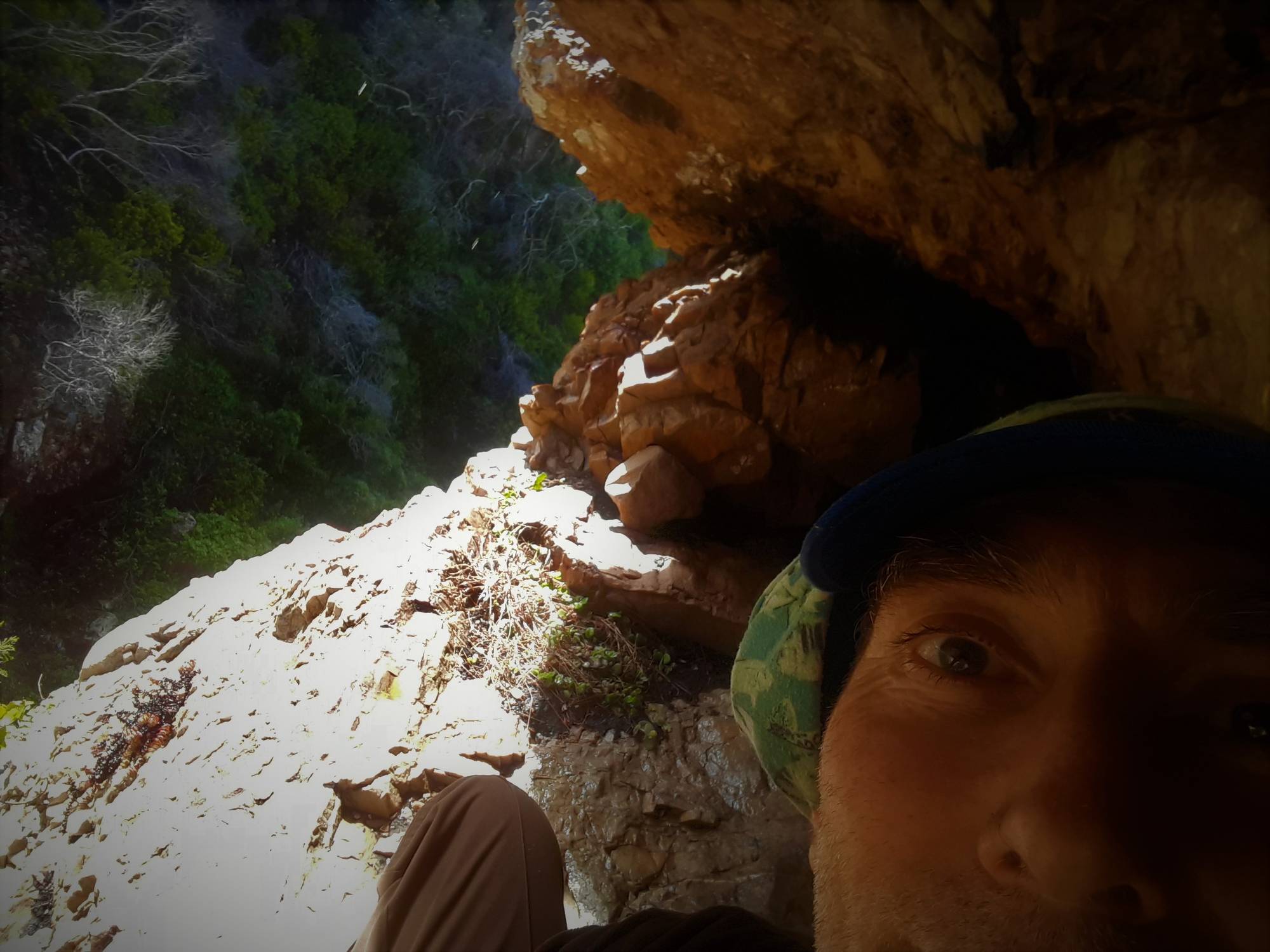 Bird’s eye view from the cave in the cliff wall
