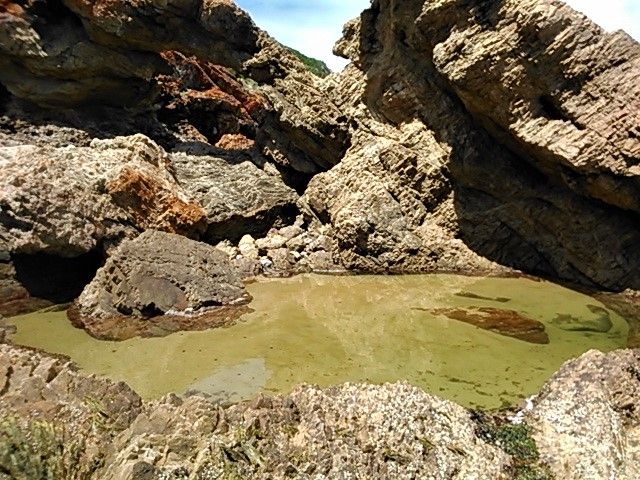 Picturesque rock pools on the shoreline of this remote paradise destination.
