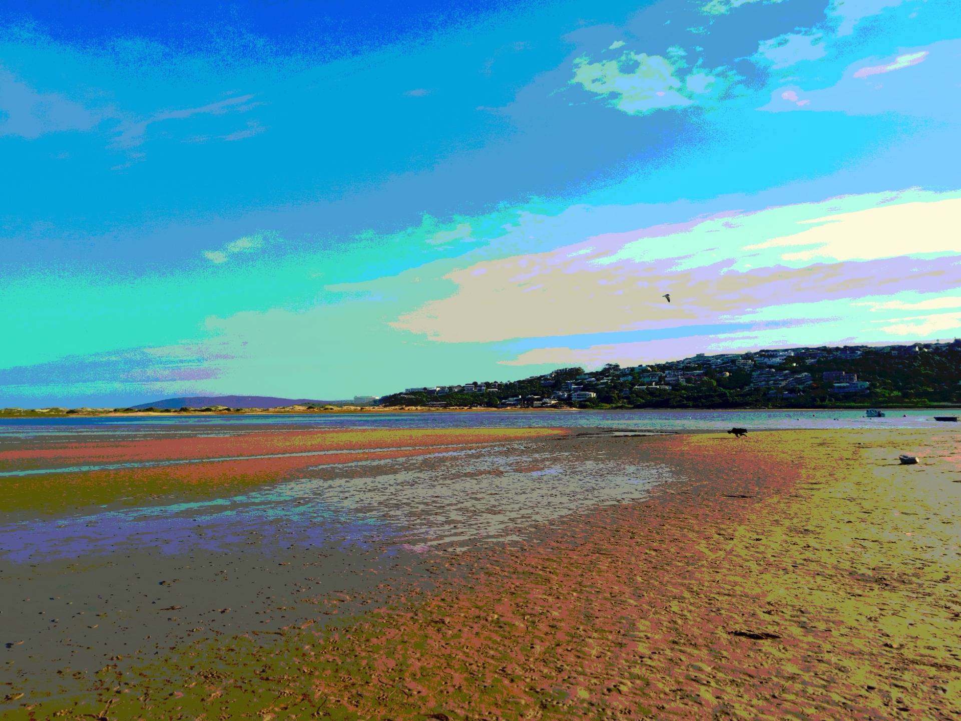 Impressionist rendition of the spring seascape at plett lagoon