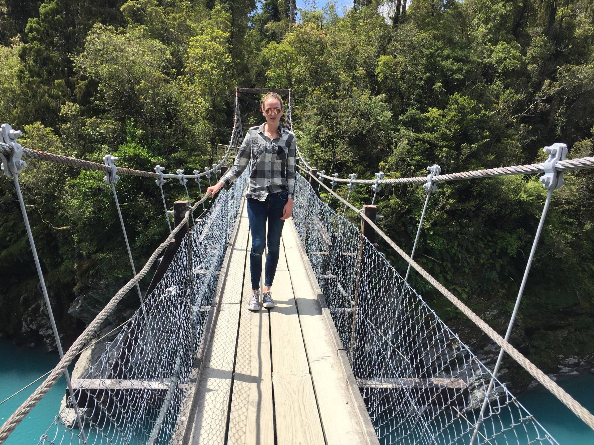 Me on the famous bridge of hokitika gorge