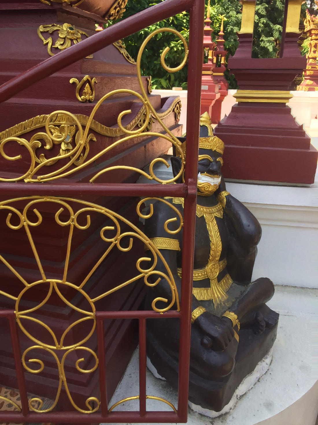 A sleeping Yaksha guardian – Wat Ratcha Monthian