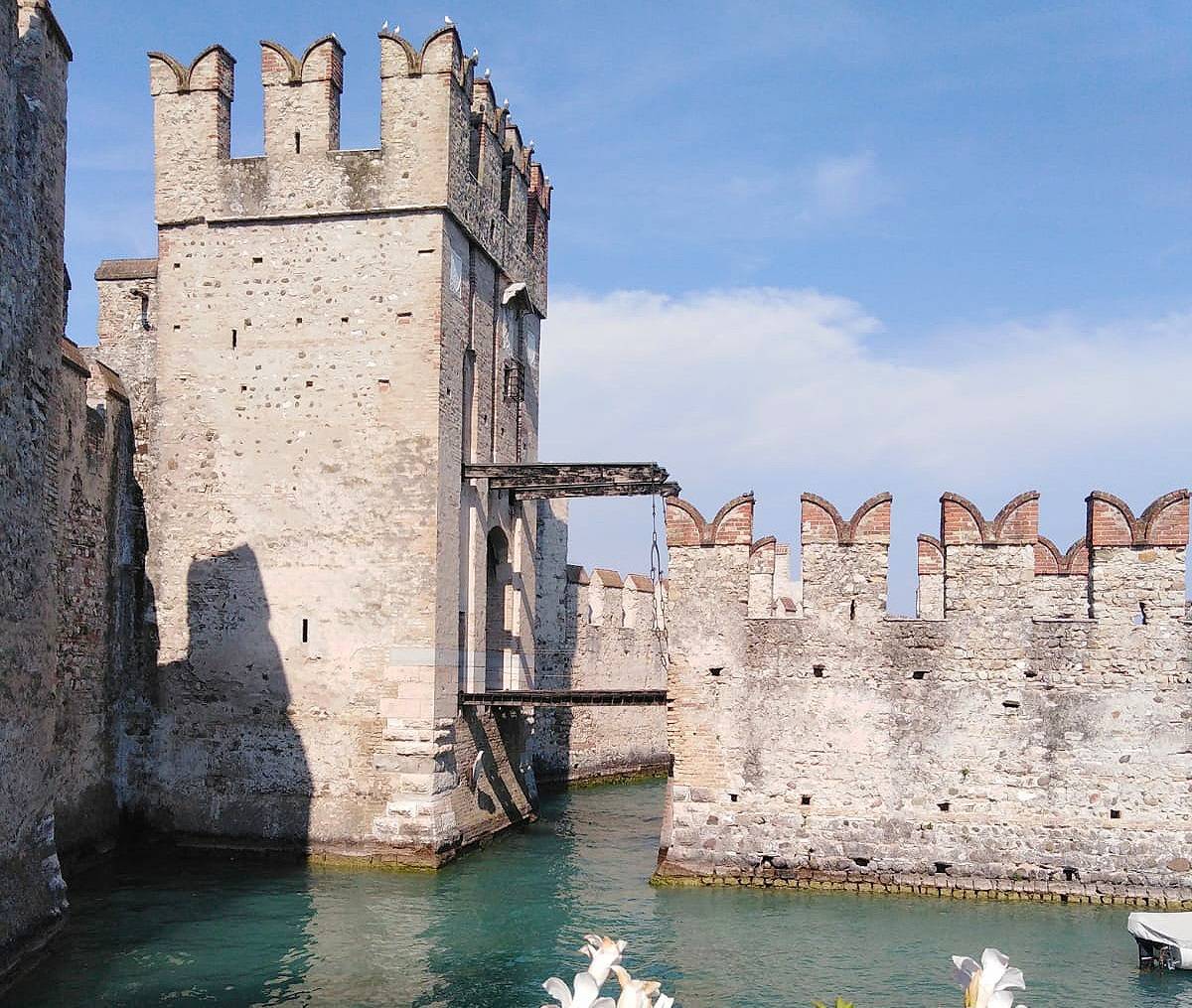 Exploring Scaligero Castle located at lake Garda