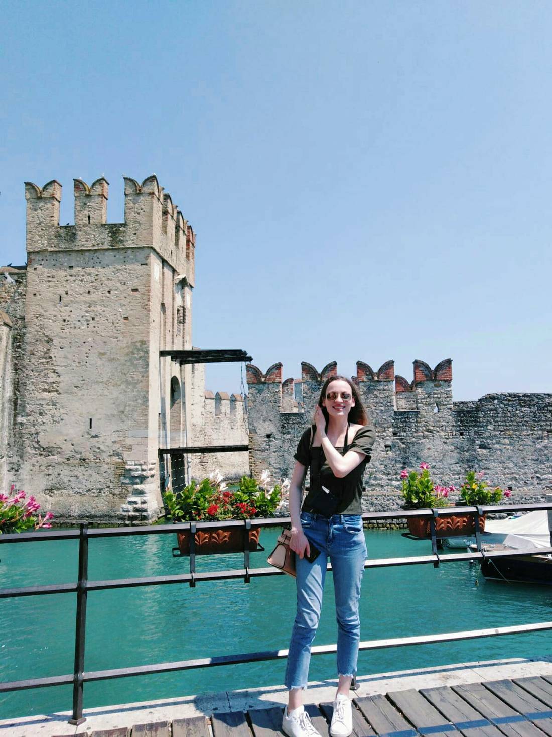 Me on the impressive drawbridge in front of the castle